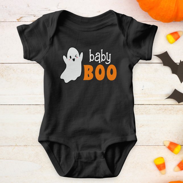 Personalized Ghost Baby Boo Halloween Baby Bodysuit (Share the spirit of the season in 'Baby Boo' bodysuit!)