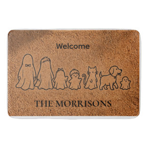 Personalized Ghost Family Monogrammed Halloween  Bath Mat
