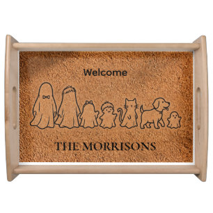 Personalized Ghost Family Monogrammed Halloween Serving Tray