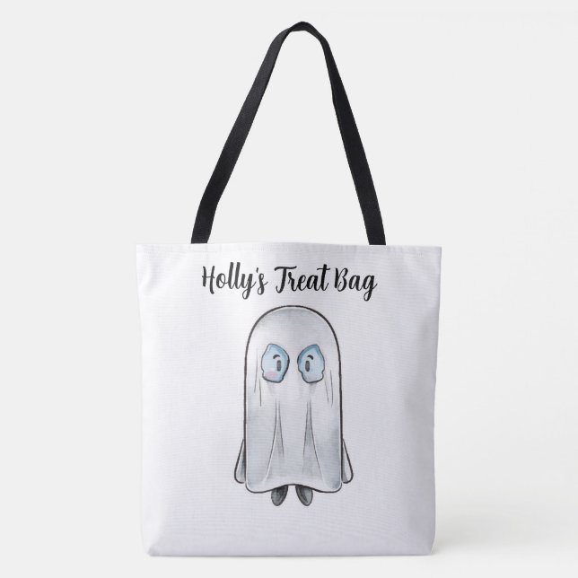Personalized Ghost Treat Tote Bag (Front)