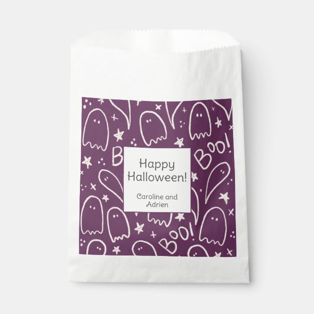Personalized Ghosts Spooky Halloween favor bags (Front)