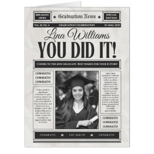 Personalized Giant Graduation Announcement Card