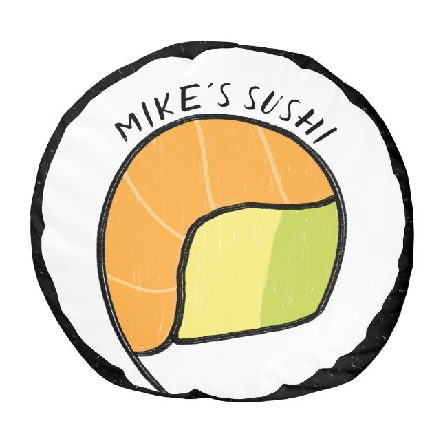 Personalized Giant Sushi Roll | Salmon Avocado Pouf (Top)