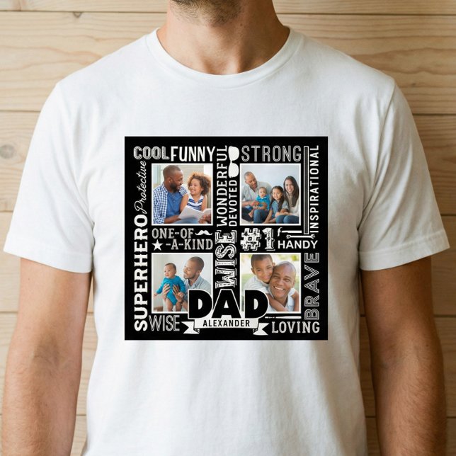 Personalized Gift #1 Dad Fathers Day Photo Collage T-Shirt (Personalized Gift #1 Dad Fathers Day Photo Collage T-Shirt)