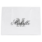 Personalized gift bag with chic name monogram