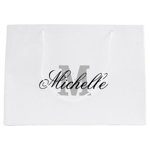 Personalized gift bag with chic name monogram