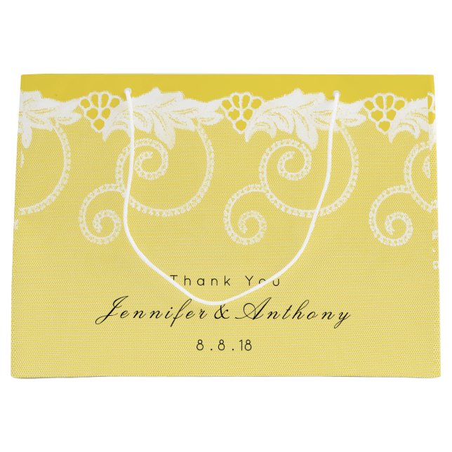 Personalized Gift Bag Yellow Sun Royal Lace (Front)