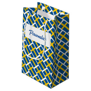 Personalized gift bags with Swedish country flag
