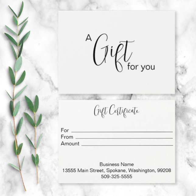 Personalized Gift Certificate (Gift Card)