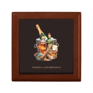 Personalized Gift Cigar and Whisky Men's Birthday Box