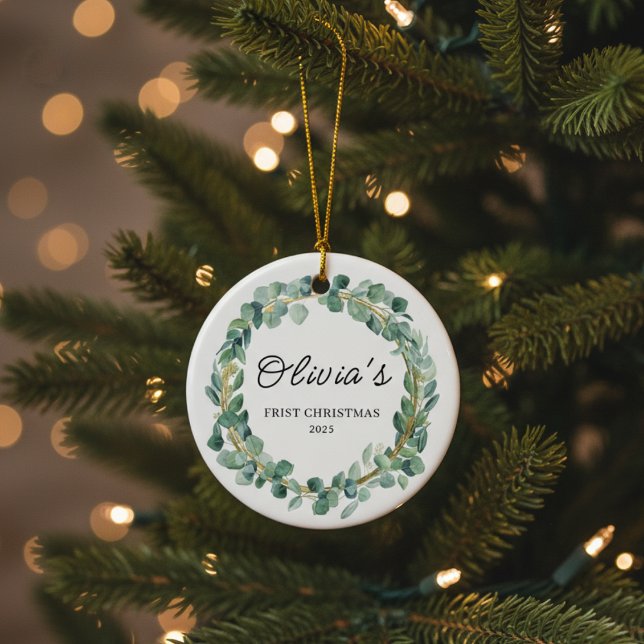 Personalized Gift | Custom Name Holiday Keepsake  Ceramic Ornament (Creator Uploaded)