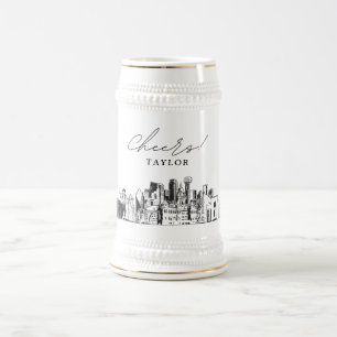 Personalized Gift Dallas Skyline Beer Stein