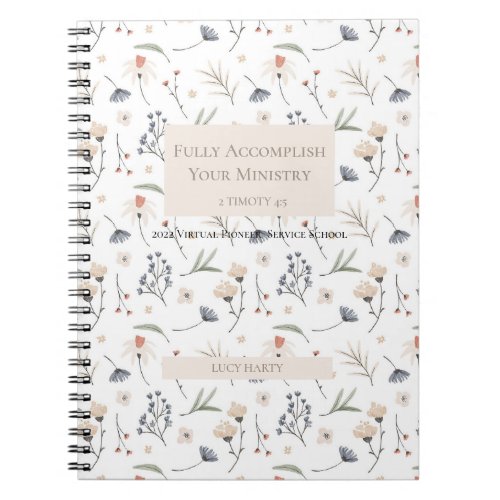 Personalized gift for 2022 JW pioneer sisters Notebook