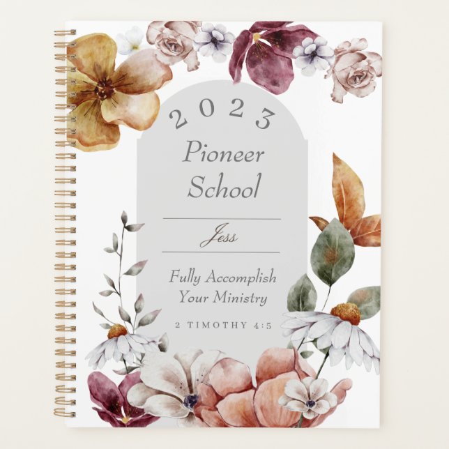 Personalized gift for 2023 JW pioneer  Planner (Front)