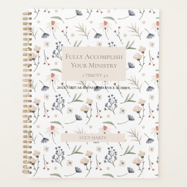 Personalized gift for 2023 JW pioneer sisters Planner (Front)