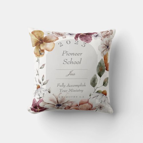 Personalized gift for 2023 JW pioneer Throw Pillow