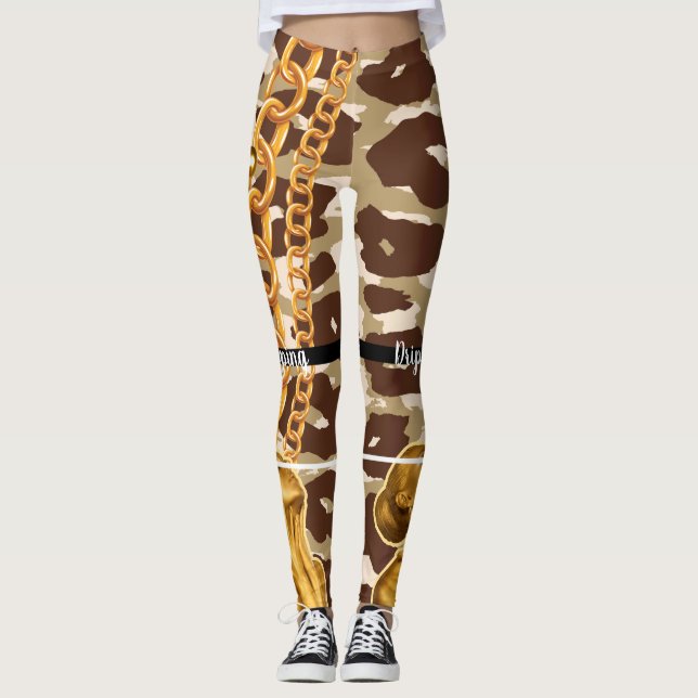 Personalized Gift for Birthday, Bride, Wedding Leggings (Front)