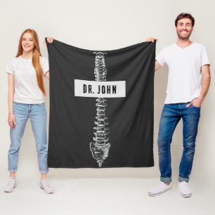 Personalized Gift for Chiropractor, Spine Doctor Fleece Blanket