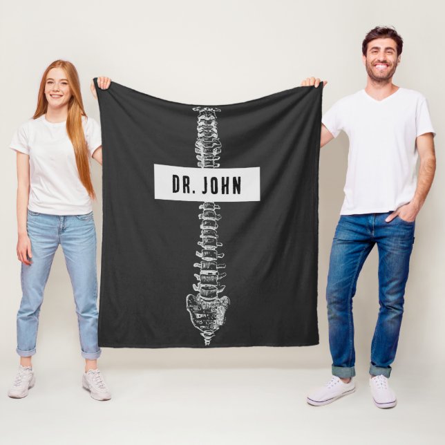 Personalized Gift for Chiropractor, Spine Doctor Fleece Blanket (In Situ)