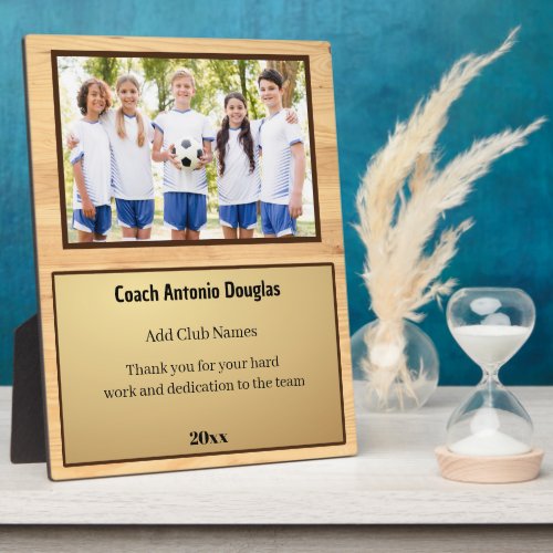Personalized Gift for Coach with Team Picture Plaque