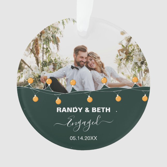 Personalized Gift For Couple Engaged 2023 Ornament (Front)