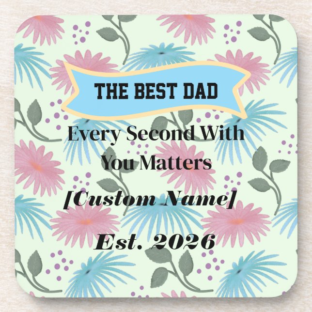  Personalized Gift for Dad Father's Day Gift  Beverage Coaster (Front)