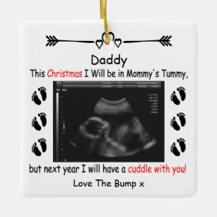 Personalized Gift for Daddy To Be from Bump Ceramic Ornament