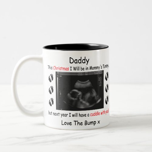 Personalized Gift for Daddy To Be from Bump Two_Tone Coffee Mug