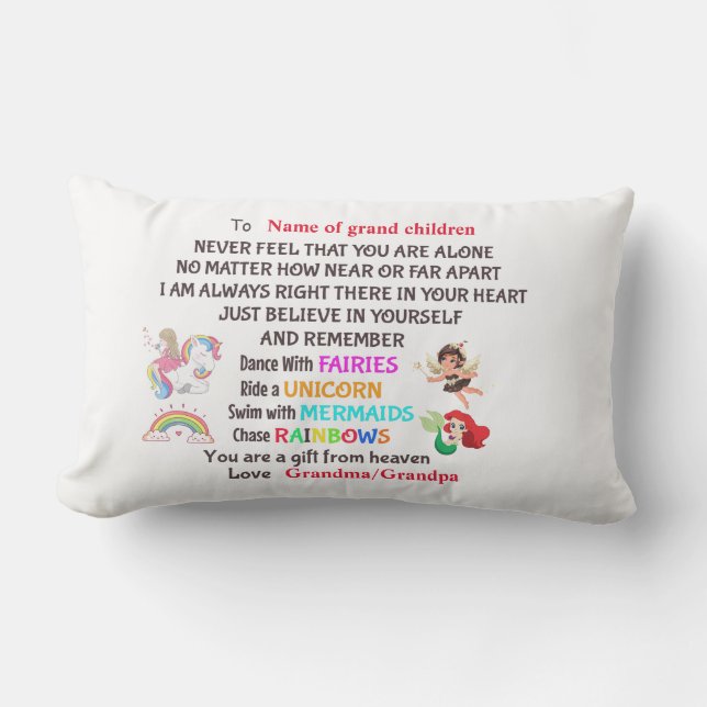 Personalized Gift for GrandChildren Lumbar Pillow (Front)