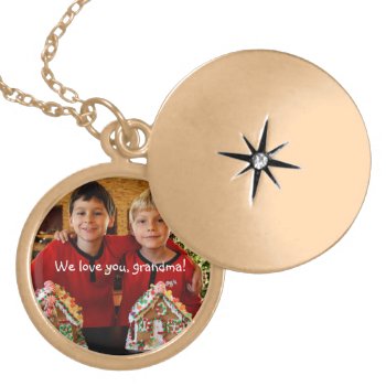Personalized Gift For Grandma Gold Finish Locket by online_store at Zazzle
