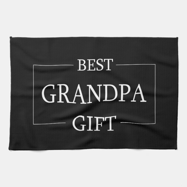 Personalized Gift For Grandpa Grandfather Birthday Kitchen Towel (Horizontal)