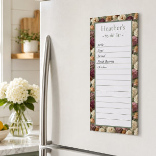 Personalized Gift for Her Elegant Purple Floral Magnetic Notepad