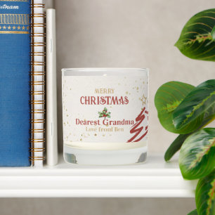 Personalized Gift for Her Festive Christmas Scented Candle