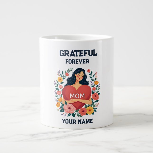 Personalized Gift for Mom | Custom Name Design Giant Coffee Mug (Front)
