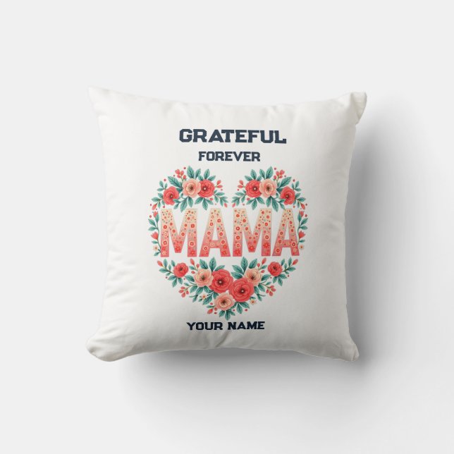 Personalized Gift for Mom | Custom Name Design Throw Pillow (Front)