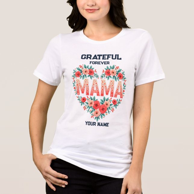 Personalized Gift for Mom | Custom Name Design Tri-Blend Shirt (Front)