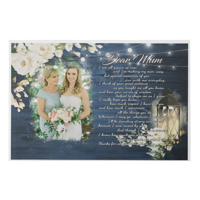 Personalized Gift For Mother Of The Bride Faux Canvas Print (Front)