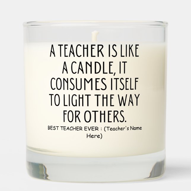 Personalized Gift For Teacher Back To School Scented Candle (Front)