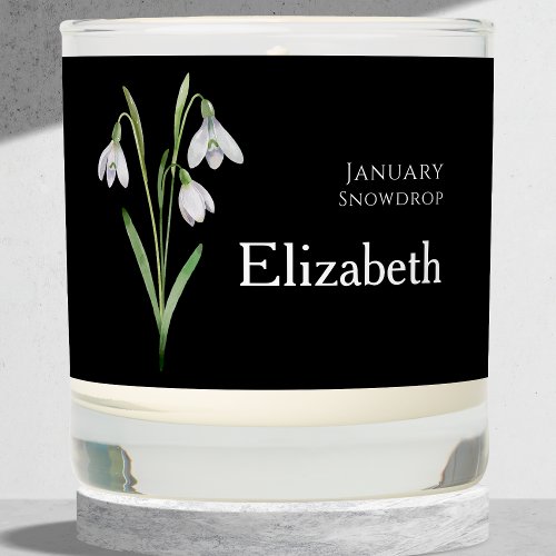 Personalized Gift For Women January Birth Flower Scented Candle