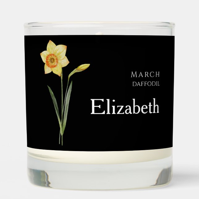 Personalized Gift For Women March Birth Flower Scented Candle (Front)