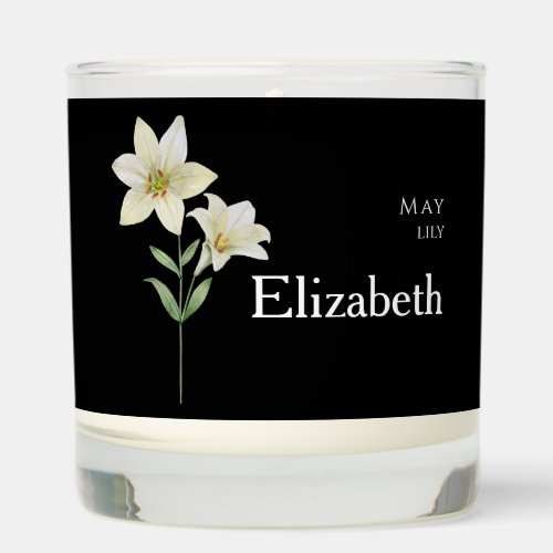 Personalized Gift For Women May Birth Flower Scented Candle