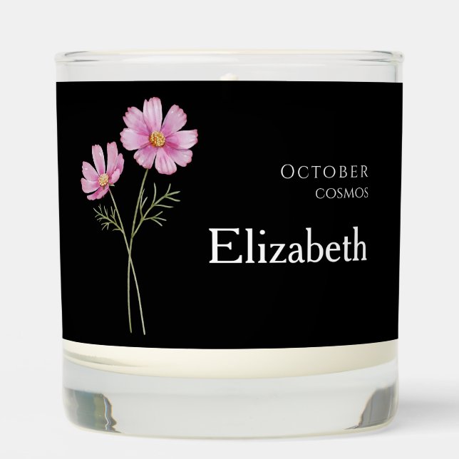 Personalized Gift For Women October Birth Flower  Scented Candle (Front)