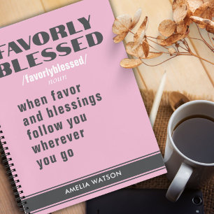 Personalized gift for women pink motivation notebook