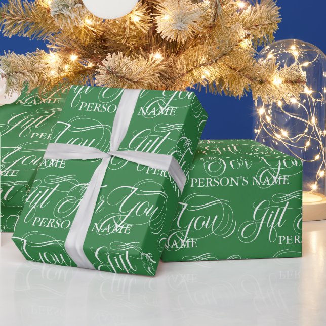 Personalized Gift For You Retro Typography Pattern Wrapping Paper (Holidays)