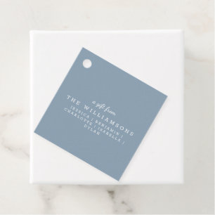 Personalized Gift From Modern Elegant Dusty Blue Favor Tags