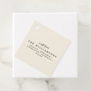 Personalized Gift From Modern Elegant Ivory Cream Favor Tags