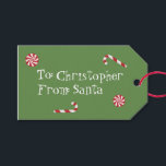 Personalized Gift From Santa Christmas Candy Green Gift Tags<br><div class="desc">Personalized gift from Santa in green,  red and white.</div>