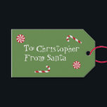 Personalized Gift From Santa Christmas Candy Green Tags<br><div class="desc">Personalized gift from Santa in green,  red and white.</div>