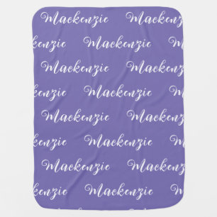 Personalized Gift Girl Kids Custom Name Periwinkle Baby Blanket