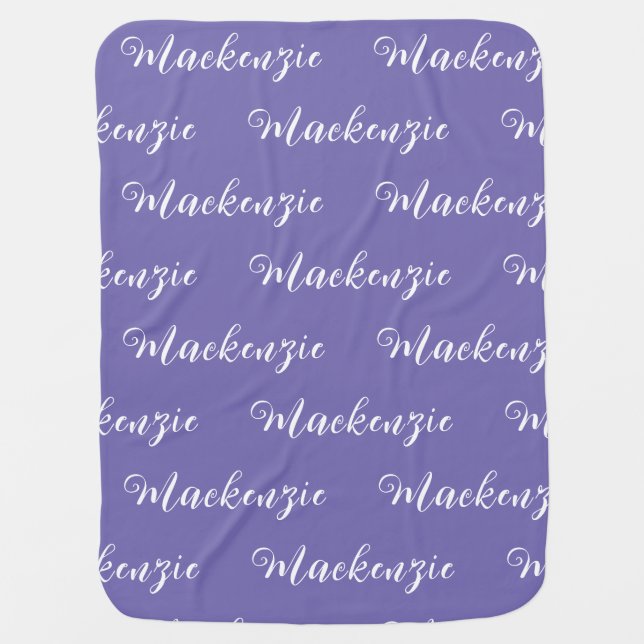 Personalized Gift Girl Kids Custom Name Periwinkle Baby Blanket (Front)